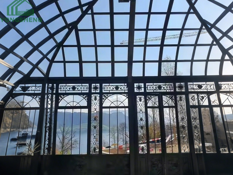 glass greenhouse, black greenhouse, greenhouse for sale